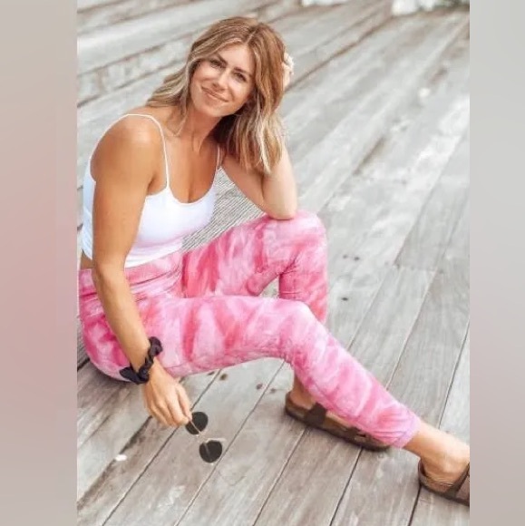 FP Movement by Free People Pants - Free People FP Movement Seamless Peach Tie Dye Leggings Good Karma M L NEW $88